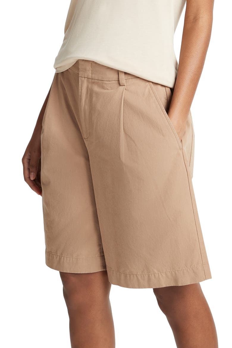 Washed Cotton Shorts, Alternate, color, COCOON