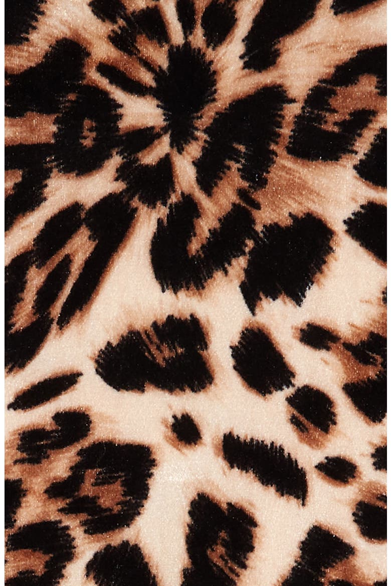 Kids' Leopard Print Velvet Skater Dress, Alternate, color, BROWN