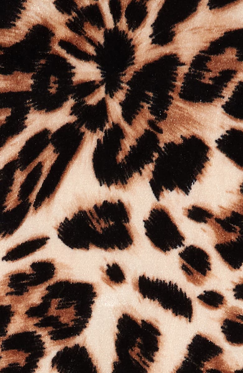 Ava & Yelly Kids' Leopard Print Velvet Skater Dress, Alternate, color, Brown