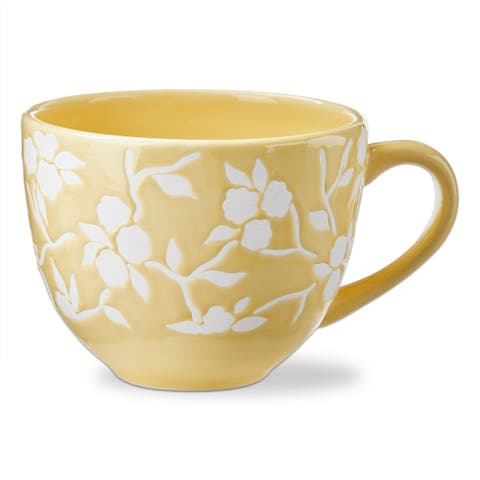 Cozy Cocoon Stoneware Soup Mug Bowl Yellow 28 oz 6.7x5.25x4.18 in