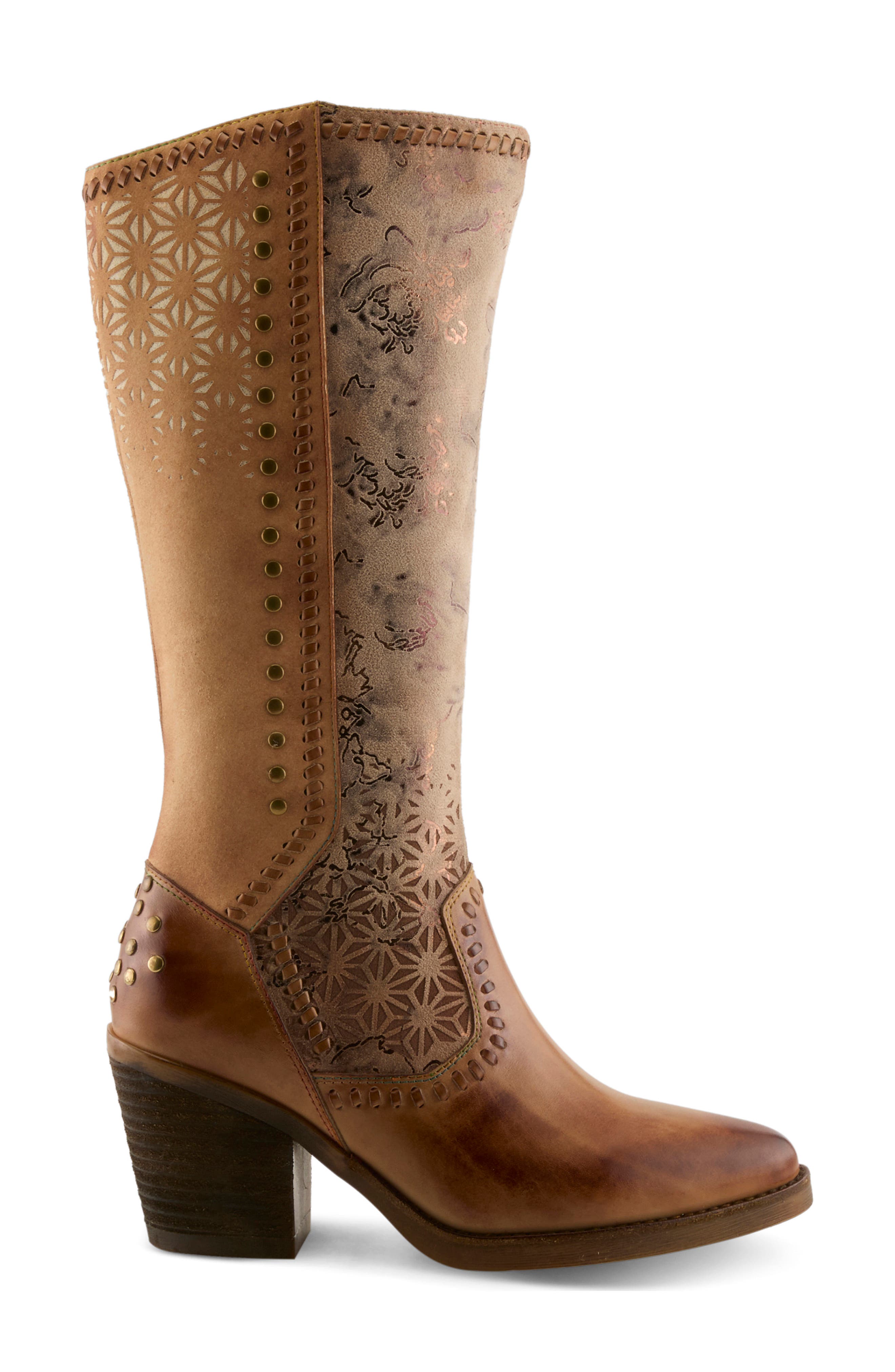 Empress Knee High Boot, Alternate, color, TAN MULTI