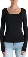 Naked Wardrobe Bare Scoop Neck Long Sleeve Top