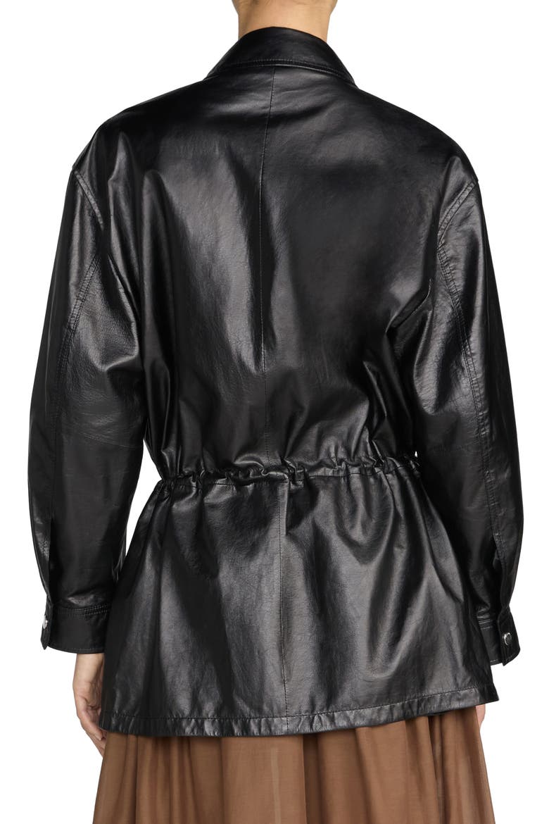 The Leather Safari Jacket, Alternate, color, BLACK