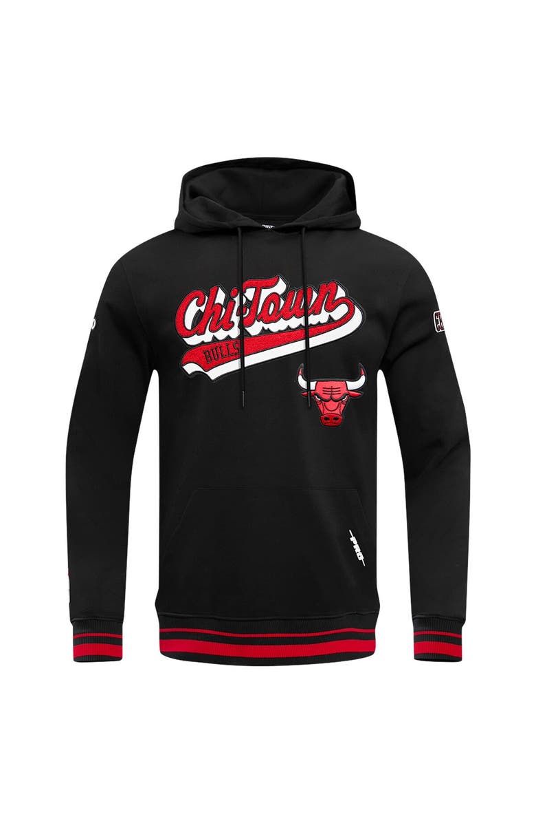 PRO STANDARD Men's Pro Standard Black Chicago Bulls Script Tail Pullover Hoodie, Alternate, color,