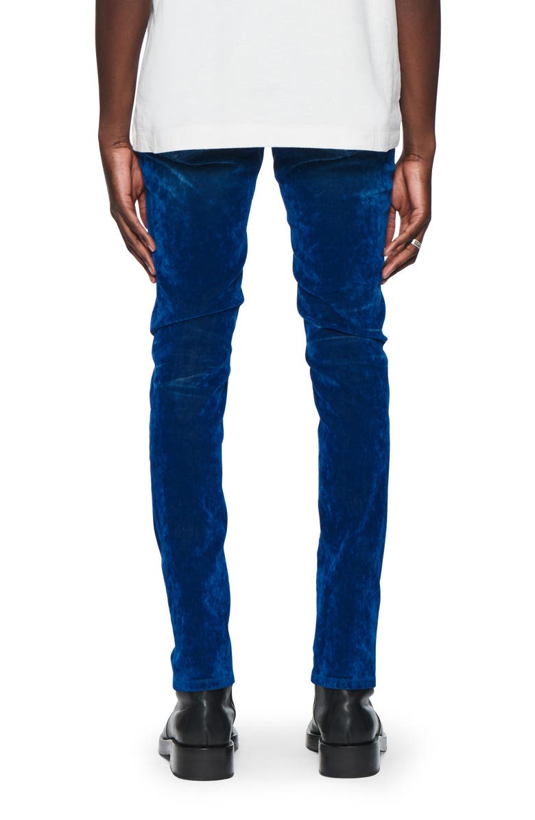 PURPLE BRAND Velour Skinny Pants, Alternate, color, Blue