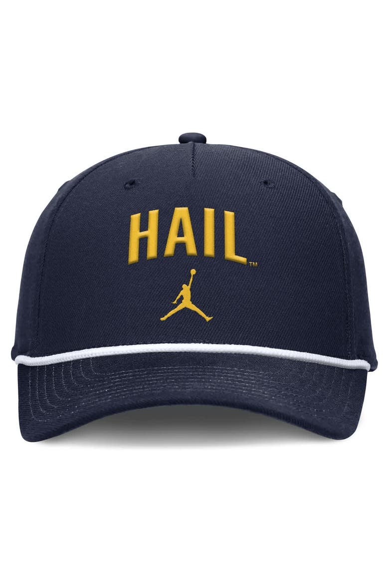 Men's Jordan Brand Navy Michigan Wolverines Rise Campus Adjustable Hat, Alternate, color, Navy