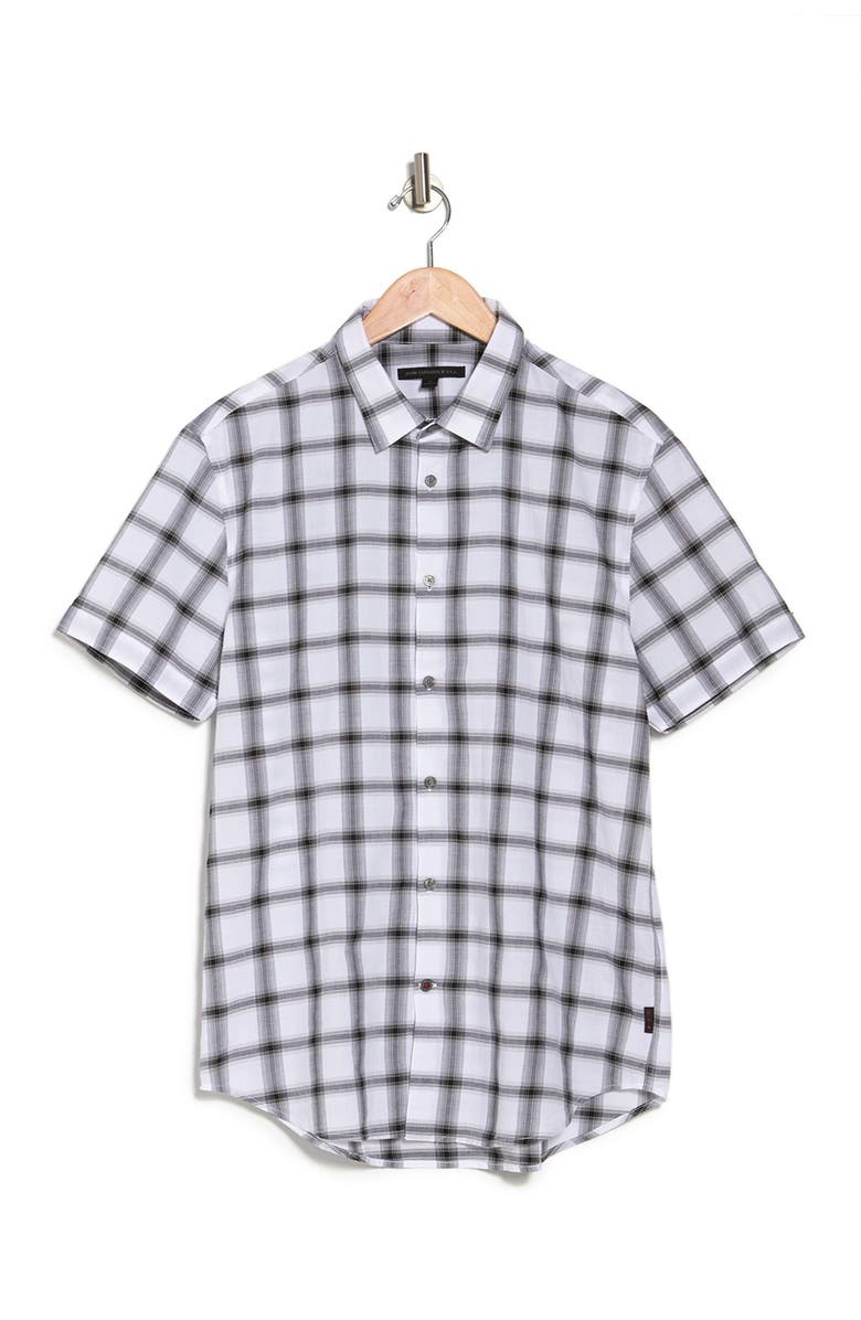 John Varvatos Star USA Plaid Print Short Sleeve Shirt, Alternate, color, 