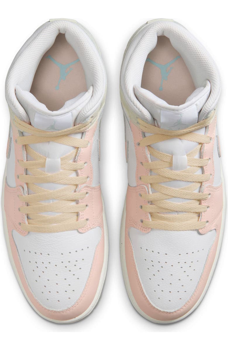 Jordan Air Jordan 1 Mid SE Basketball Sneaker, Alternate, color, White/ Guava Ice/ Glacier Blue