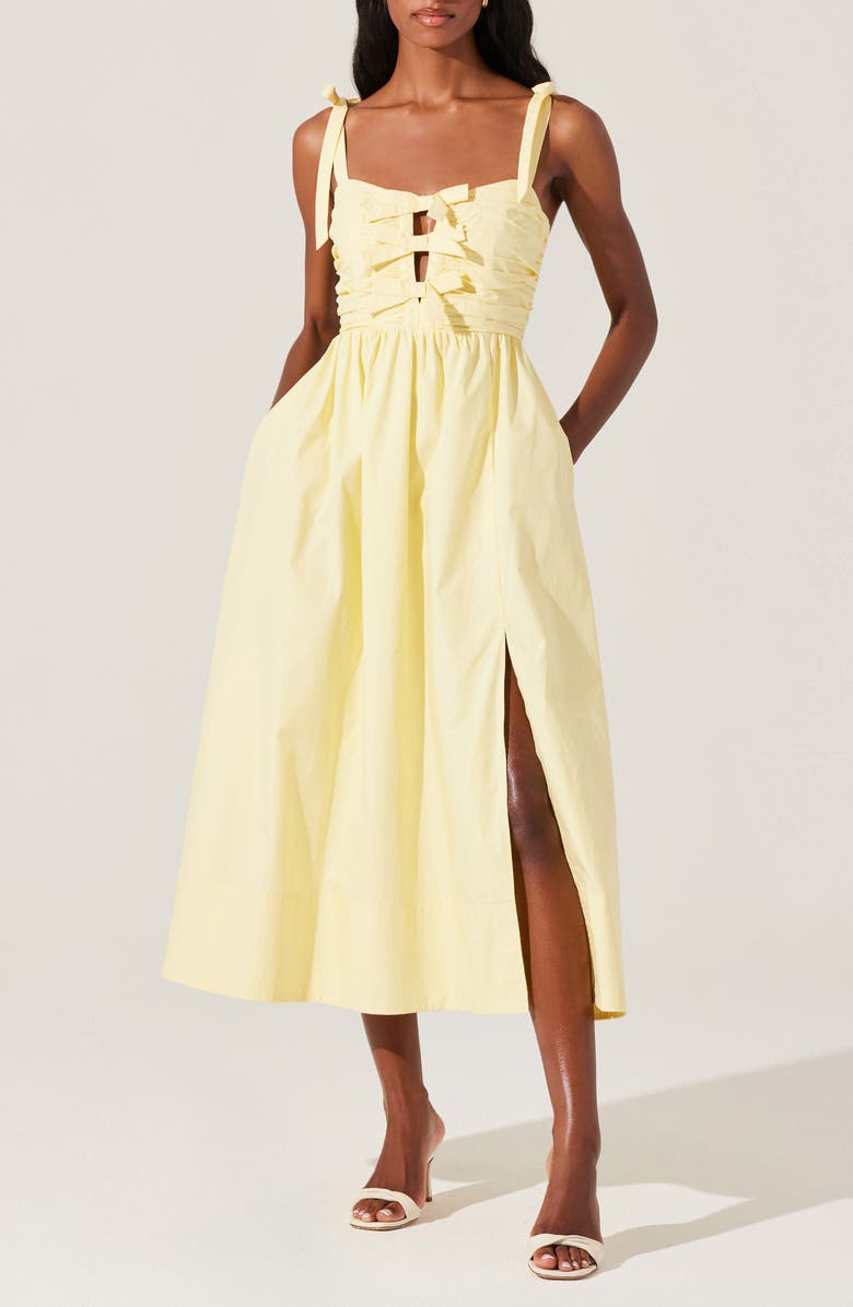 ASTR the Label Helia Sleeveless A-Line Dress, Main, color, Lemon