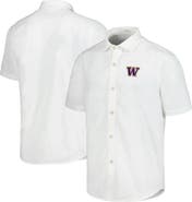 Tommy Bahama Men's Tommy Bahama White Washington Huskies Coconut Point Palm Vista IslandZone Camp Button-Up Shirt