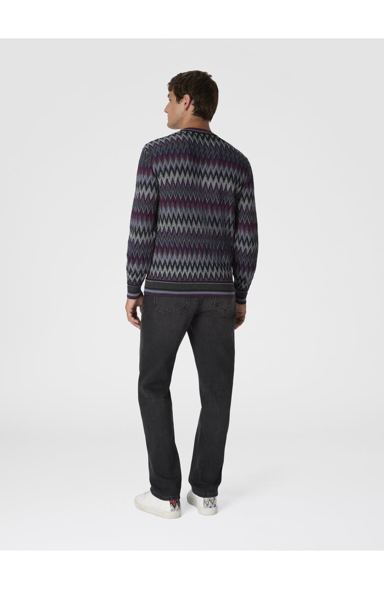 Missoni Crew Neck Sweater With 3d Zigzag Pattern, Alternate, color, Multicoloured