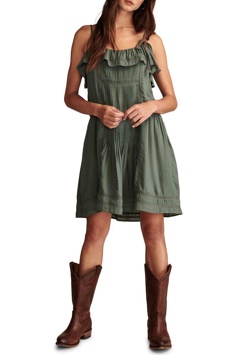 Lucky Brand Lace Trim Dress, Main, color, 