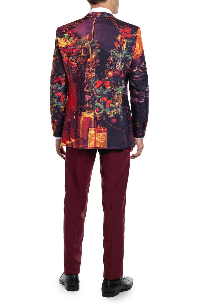 Classic Cause Vintage Advertisement Print Two-Piece Suit & Tie, Alternate, color, RED