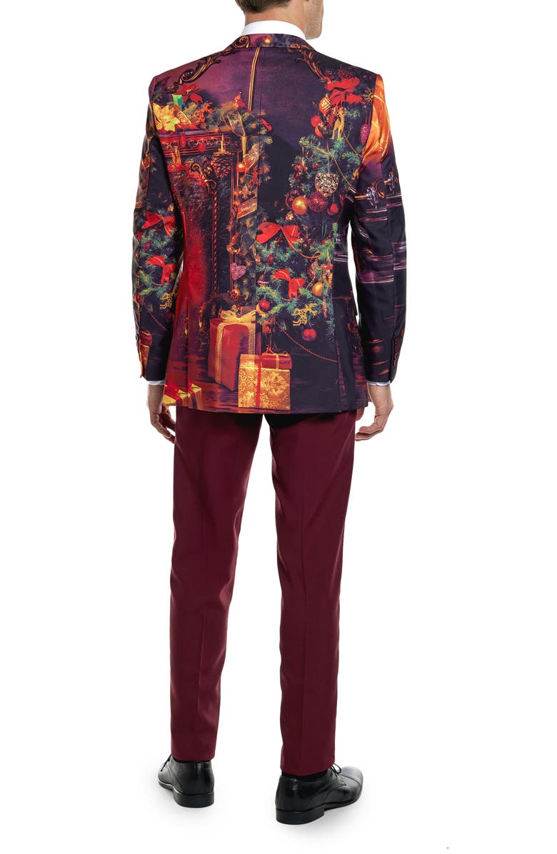 OppoSuits Classic Cause Vintage Advertisement Print Two-Piece Suit & Tie, Alternate, color, Red