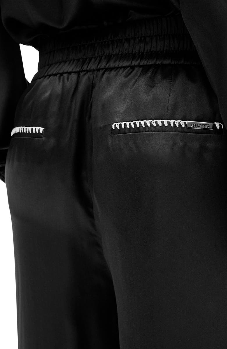 AllSaints Charli Whipstitch Satin Wide Leg Pants, Alternate, color, 