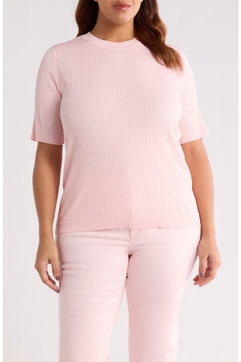 Sutton Crewneck Short Sleeve Sweater, Main, color, PETAL PINK