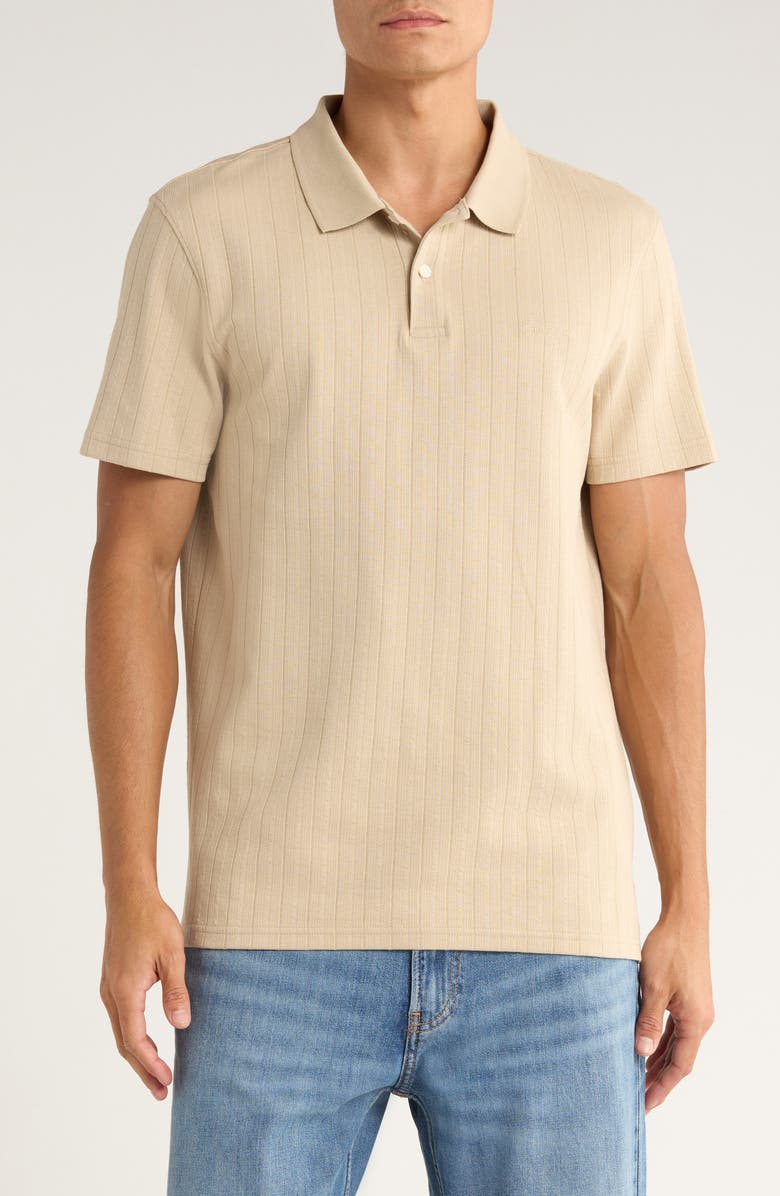 Calvin Klein Textured Knit Polo, Main, color, White Pepper