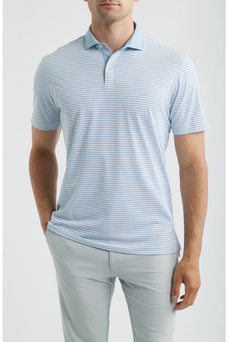 Cruz Stripe Performance Jersey Polo, Main, color, CARBON FIBER