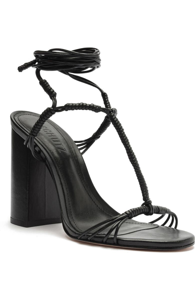 Schutz Amunet Ankle Wrap Block Heel Sandal, Main, color,