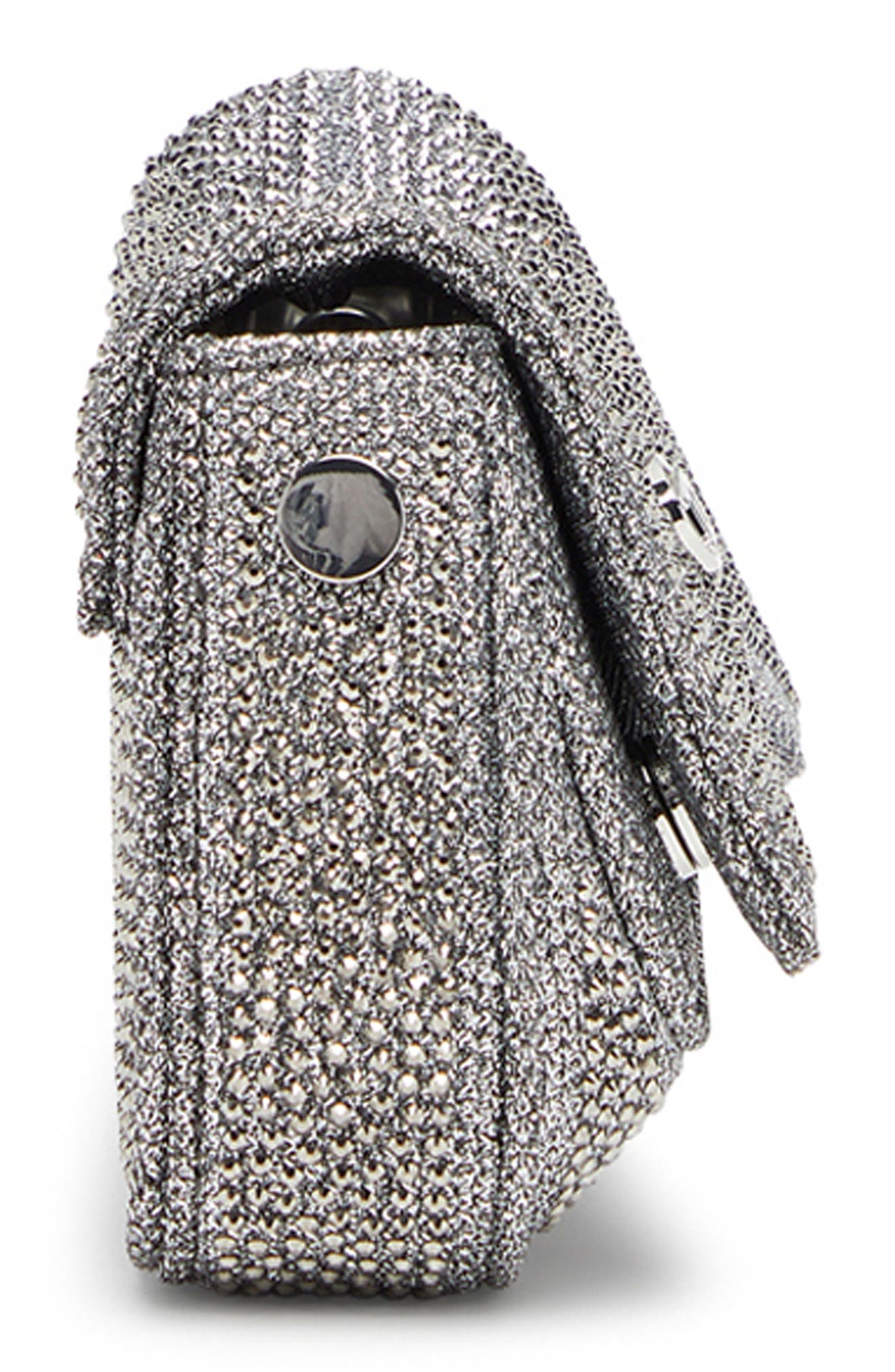 DIESEL<sup>®</sup> Small Play Crystal Embellished Shimmer Mesh Crossbody Bag, Alternate, color, Silver