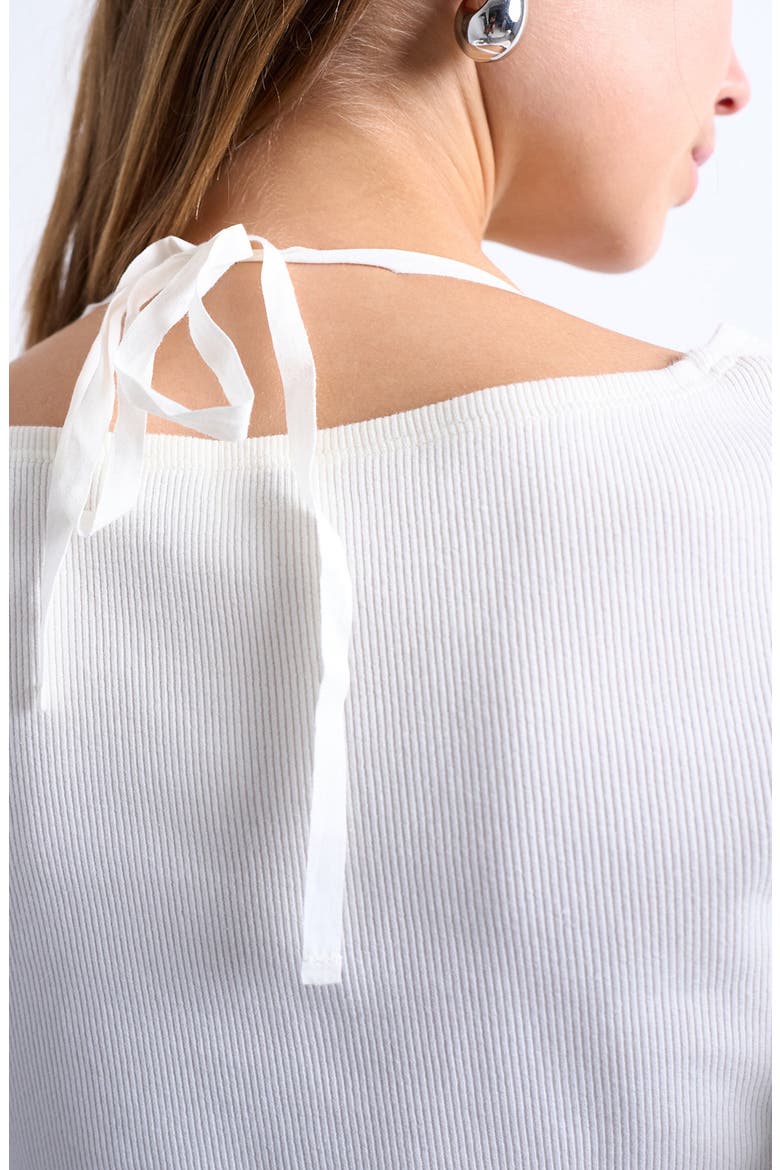 Scoop Neck Long Sleeve Rib Top, Alternate, color, IVORY