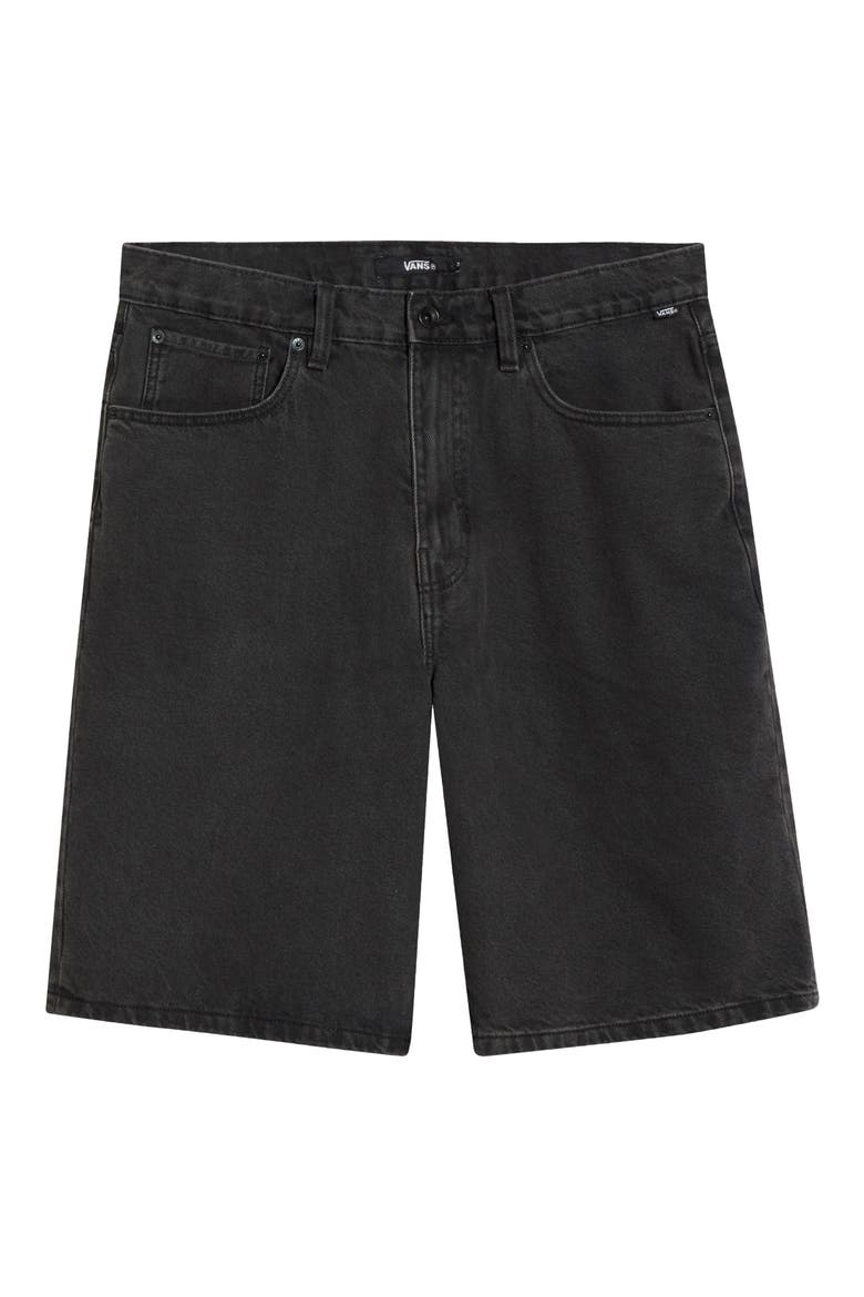 Check-5 Baggy Denim Shorts, Main, color, WASHED BLACK