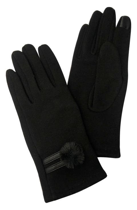 Pompom Jersey Touchscreen Gloves