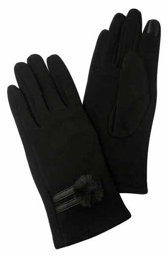 MARCUS ADLER Pompom Jersey Touchscreen Gloves