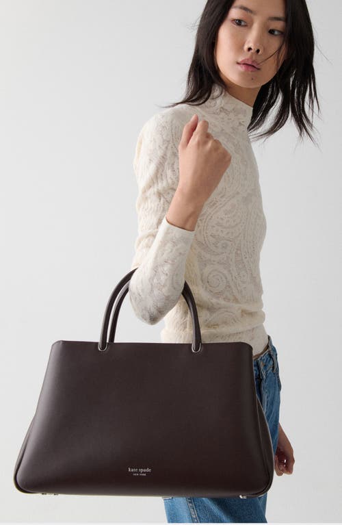 Kate Spade New York Large Grace Fine Grain Leather Satchel In Brown
