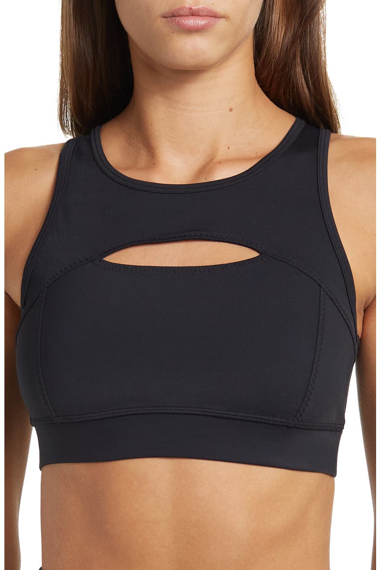 Sweat To Swim UPF Bra, Main, color, BLACK