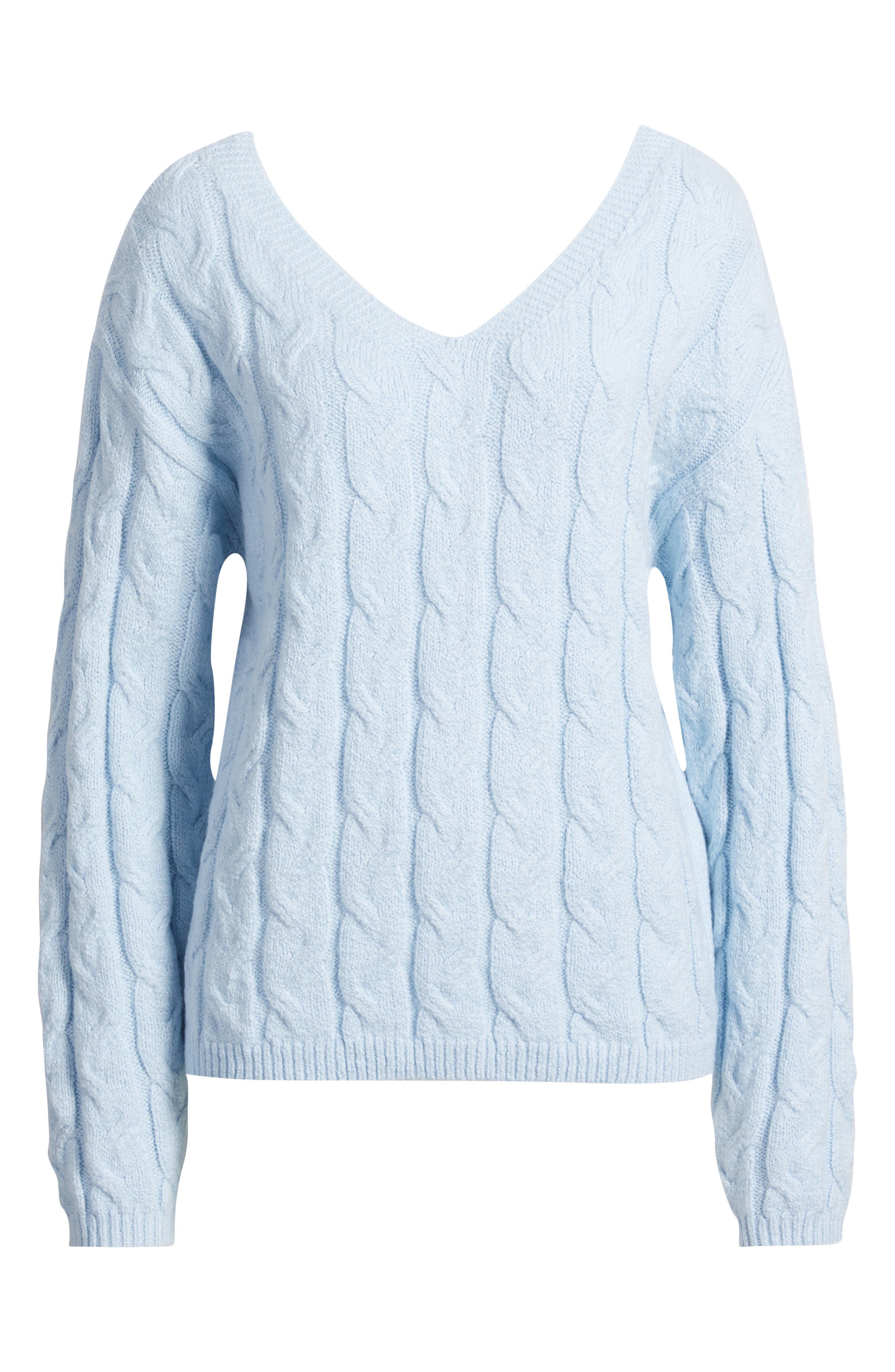 Женские свитеры BP. Cable Knit V-Neck Cotton Blend Sweater — фото 6