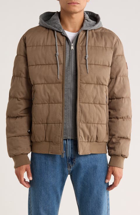 Cotton Hooded Puffer Bomber Jacket