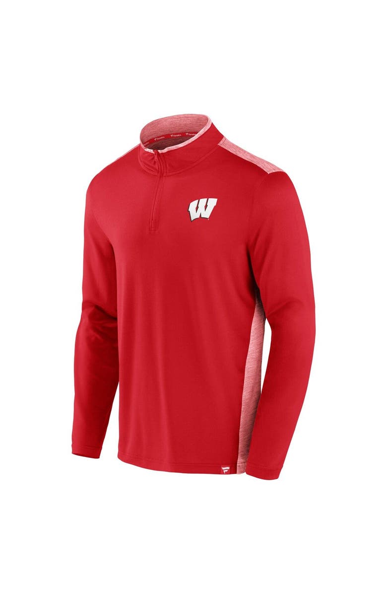 FANATICS Men's Fanatics Branded Red Wisconsin Badgers Recharged Quarter-Zip Jacket, Alternate, color, 