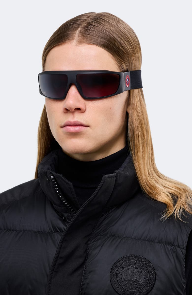 Canada Goose Hero 76mm Mask Sunglasses, Alternate, color, Matte Black