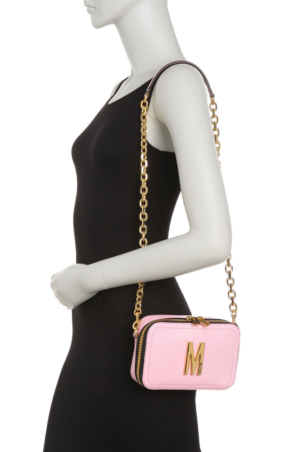 Moschino Convertible Leather Belt Bag, Main, color, 
