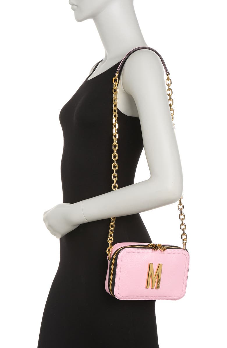 Moschino Convertible Leather Belt Bag, Main, color,