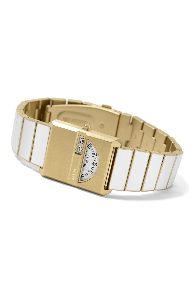 Pulse Tandem Stainless Steel Bracelet Watch, 26mm, Alternate, color, WHITE