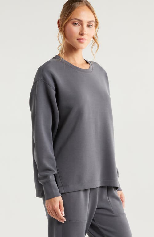Shop Zella Ultrasoft Knit Tunic In Grey Forged