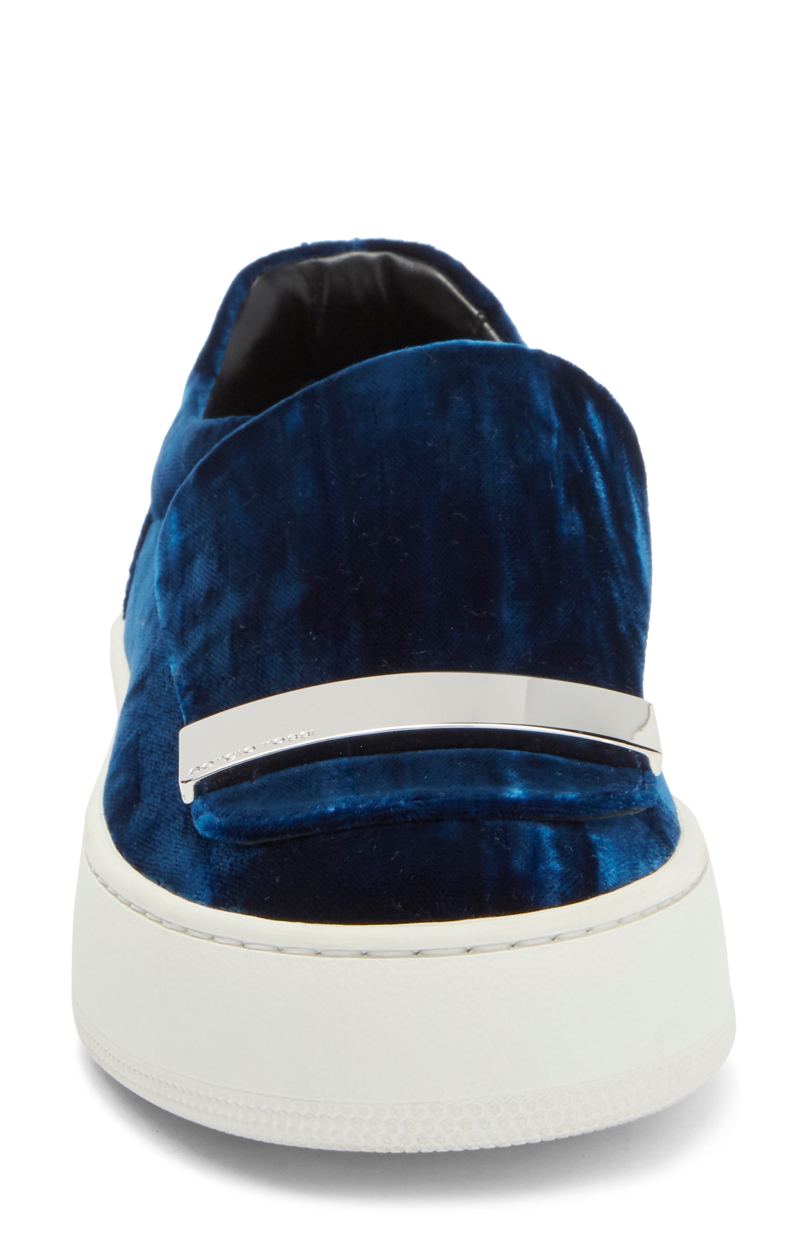 Sergio Rossi Velvet Slip-On Sneaker, Alternate, color, 