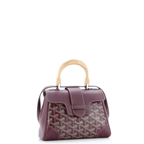 Pre-owned Goyard Goyard Saigon Top Handle Bag Coated Canvas With Leather Mini In Red