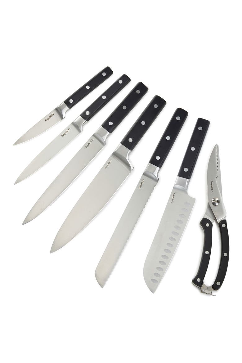 Dina Gene Stainless Steel 7-Piece Knife Set, Main, color, BLACK