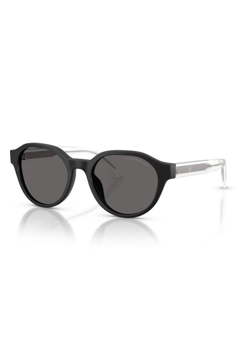 Emporio Armani Kids' 48mm Small Phantos Sunglasses, Alternate, color, Matte Black / Dark Grey