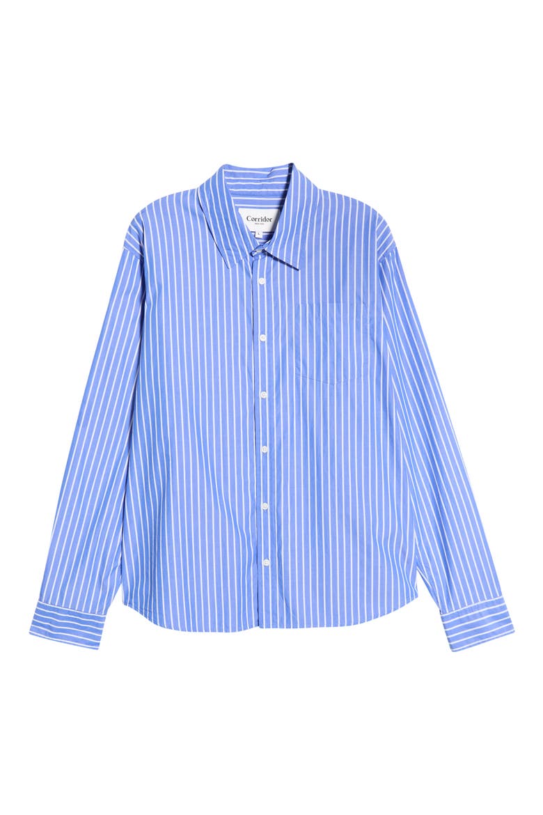 Berg Stripe Button-Up Shirt, Alternate, color, BLU