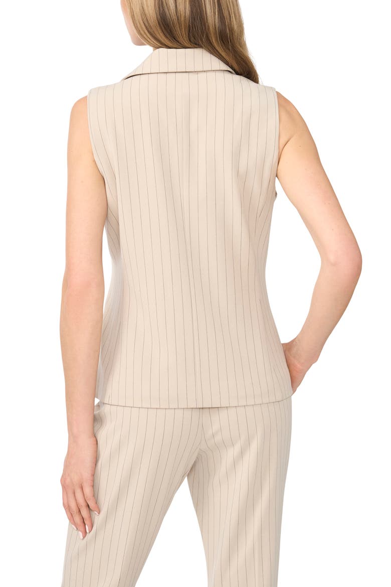 Tailored Pinstriped Vest, Alternate, color, STONE