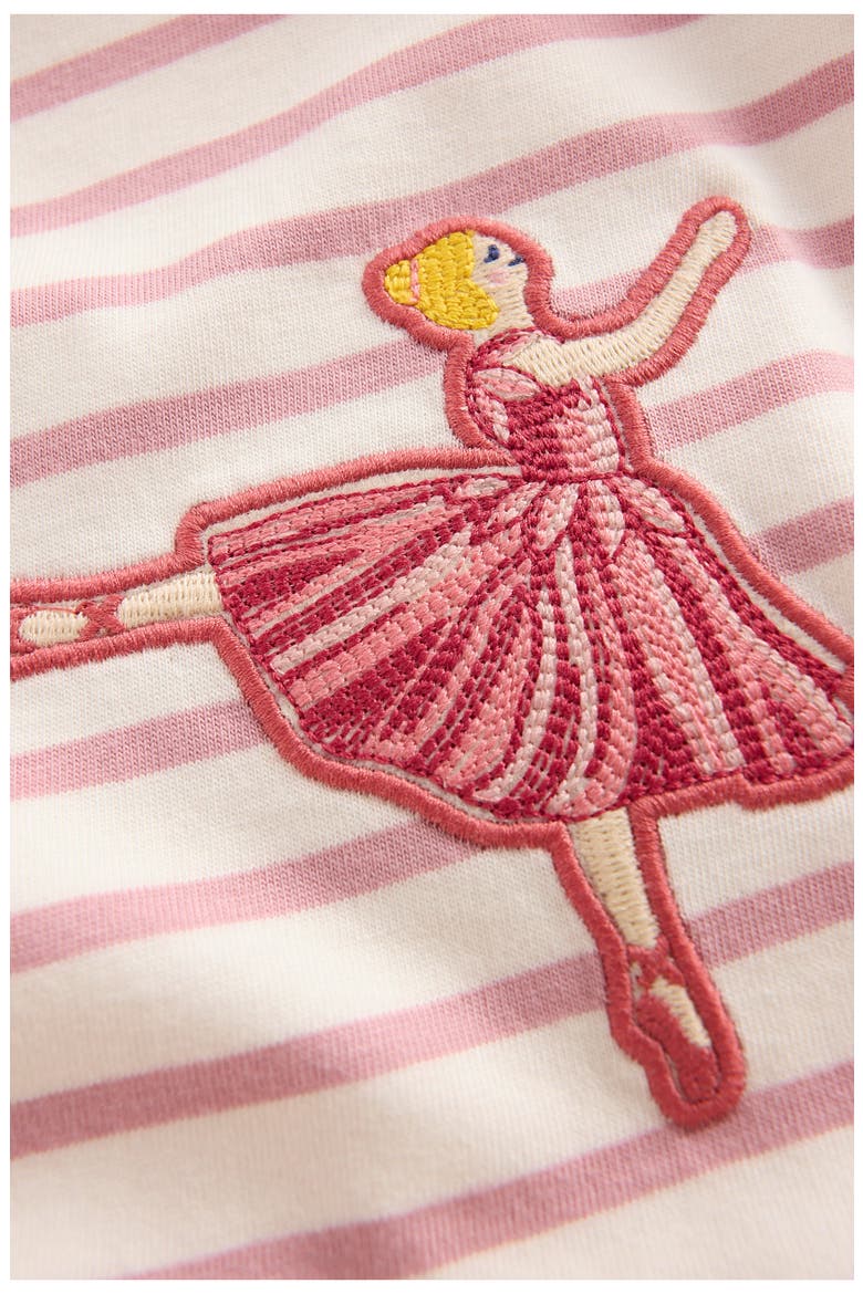 Kids' Pretty Frill Appliqué Stripe Ruffle T-Shirt, Alternate, color, PINK STRIPE BALLERINAS