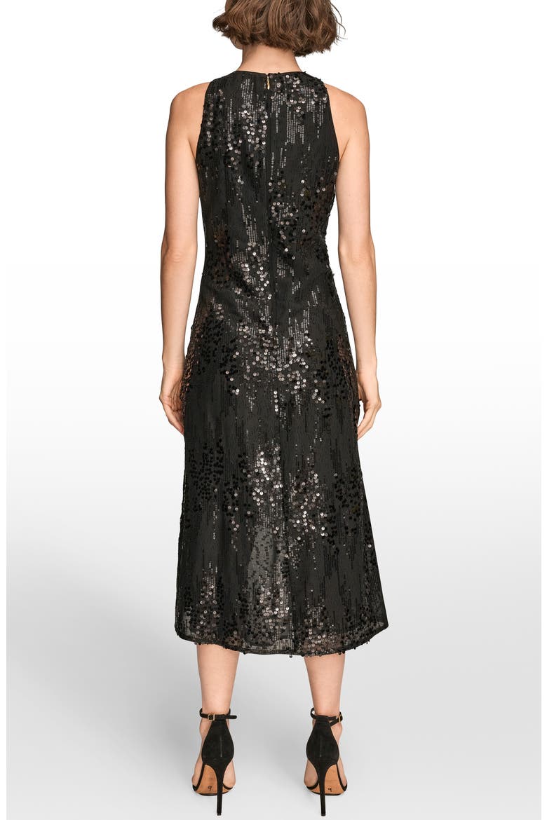 Sequin Sleeveless Midi Dress, Alternate, color, BLACK