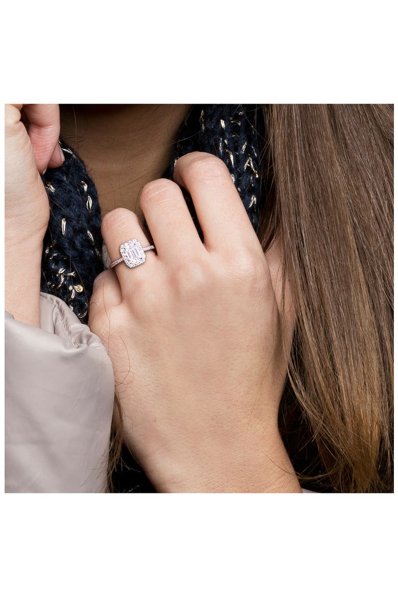 Dew Octagon Created Moissanite Ring, Alternate, color, SILVER