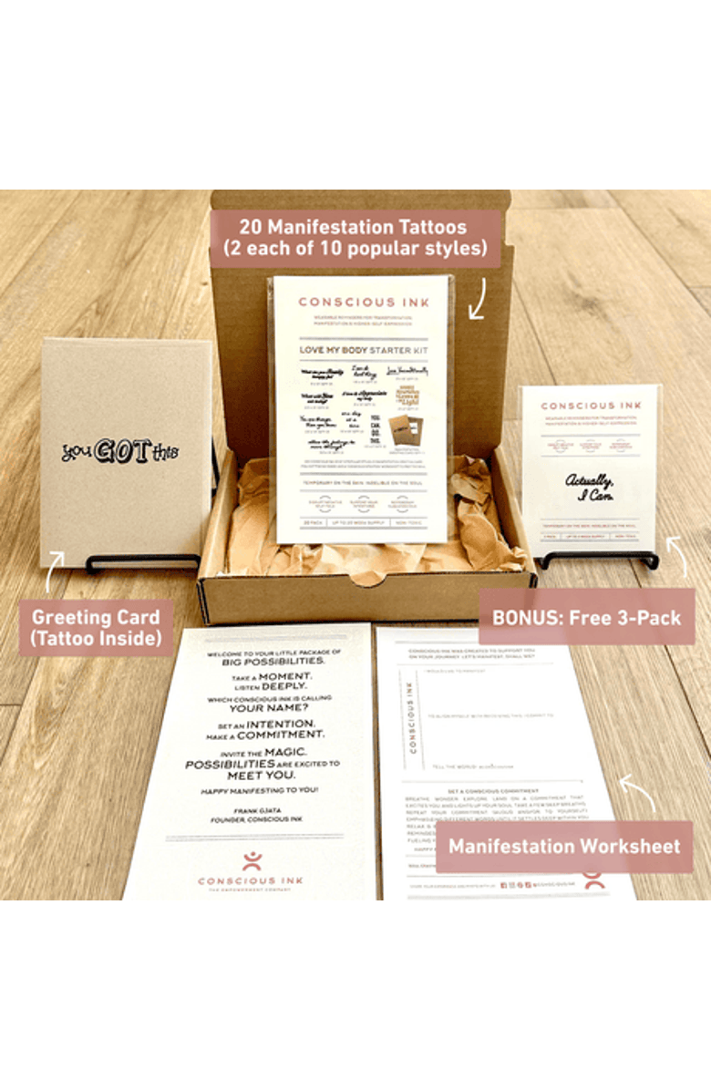 Conscious Ink Love My Body Conscious Ink Starter Kit, Main, color, White