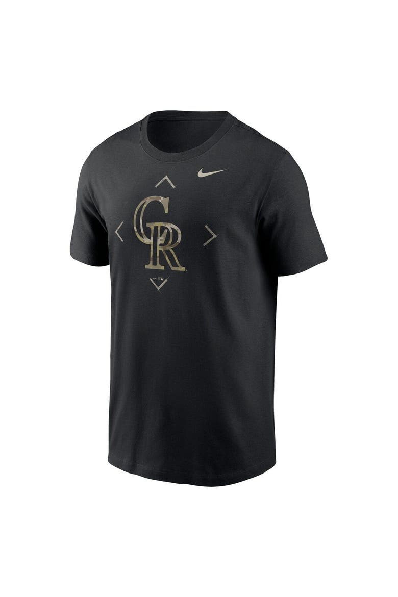 Men's Nike Black Colorado Rockies Camo Logo T-Shirt, Alternate, color, Black