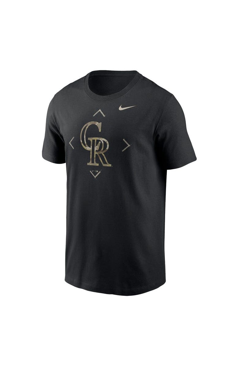 Nike Men's Nike Black Colorado Rockies Camo Logo T-Shirt, Alternate, color, Black